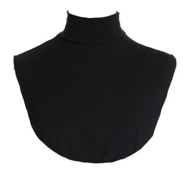 Imagem de Gola falsa de gola alta para mulheres, algodão preto e poliéster - Yiw