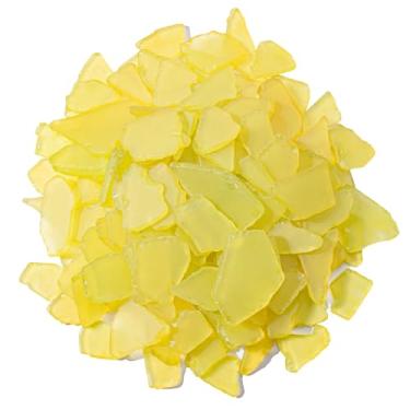 Imagem de Keedolla Vidro marinho caído para artesanato - Peças de vidro marinho fosco plano de 400 ml para artesanato DIY, enchimento de vasos, casamentos na praia, aquário e decoração de casa - amarelo