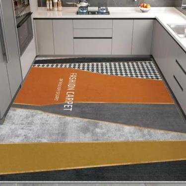Imagem de Tapetes de estilo minimalista para sala de estar, cozinha, tapete de chão, área grande, varanda, tapete de couro de PVC para casa (200x300 cm/J)