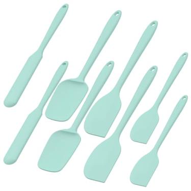 Imagem de Conjunto de 8 espátulas de silicone com alça antiderrapante resistente ao calor, conjunto de espátulas de cozinha versáteis, conjunto de espátulas de cozinha, lava-louças para cozinhar, misturar e