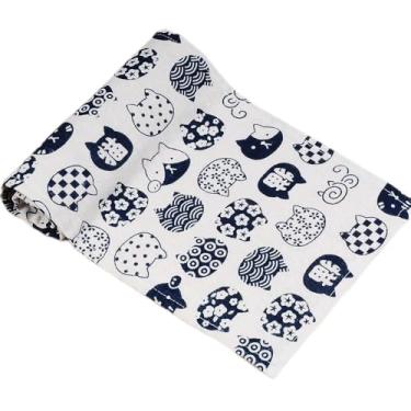 Imagem de Estojo de lápis de gato canetas escolares vintage caixa de armazenamento bolsa de rolo de lona de grande capacidade caneta de desenho animado (24 furos, branco)