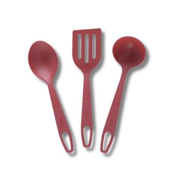 Imagem de Conjunto Cozinha 3 Peças 29,5cm Cereja Em Naylon Resistente - Moara