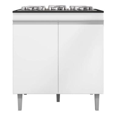 Imagem de Balcão Cooktop 80cm Andréia 1 Porta Ajl Móveis Branco