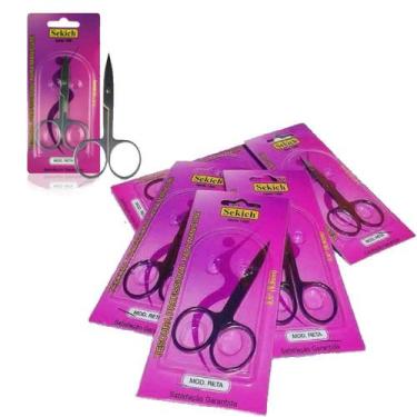 Imagem de Kit Tesourinha Tesoura profissional Para Manicure Reta Sekich 6 Peças