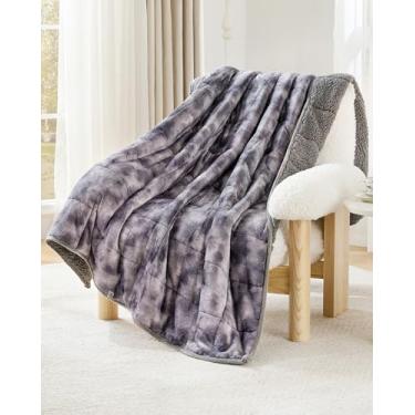 Imagem de Cobertor pesado ultramacio de 6,8 kg para adultos, lã de ovelha de pelúcia reversível com peso pesado confortável para relaxamento e noites aconchegantes, segurança tipo abraço, distribuído