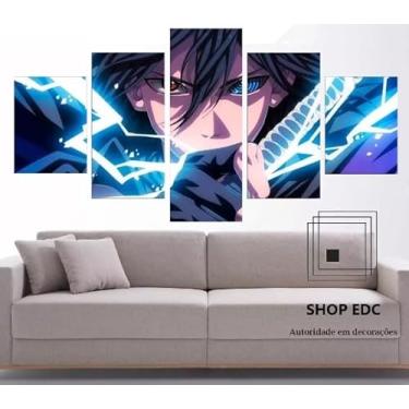 Imagem de Kit quadro decorativo 5 peças 95x60cm Sasuke Anime 02