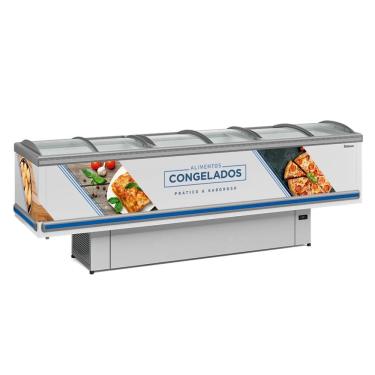 Imagem de Expositor Ilha Gelopar Para Congelados Premium 819 Litros Branco 220V GESV-290CL