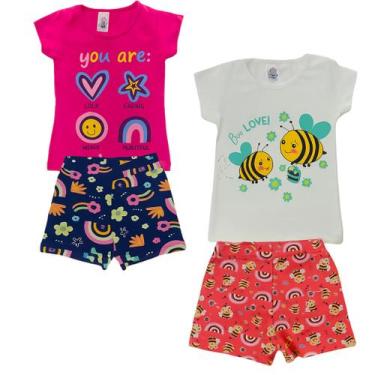 Imagem de Kit 2 Conjuntos de Menina Infantil Verão - Grilo Kids, Multicolorido