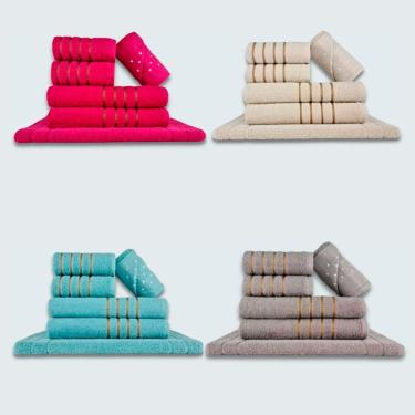 Imagem de Jogo De Toalhas 24 P?s Cole??o Montreal 100% Algod?o Rs+bg+vd+cz