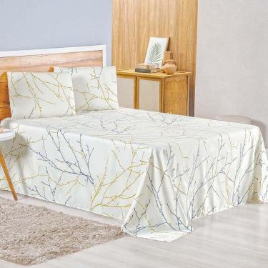 Imagem de Jogo De Lençol Lidian Queen 3 Peças Hiperpercal Estampado 180 Fios - Gallys - 100% Poliéster