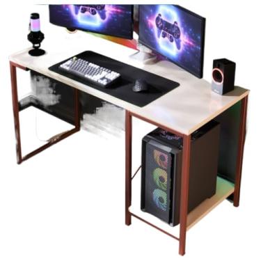 Imagem de Mesa Para Jogos Em Estilo Industrial Para EscritóRio DoméStico | Com Prateleira De Armazenamento, Adequada Para Computadores(Cobre Off)