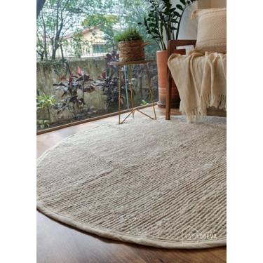 Imagem de Casa Coeva - Tapete Tear Redondo Versatto Dupla Face Nude Cru 145 cm