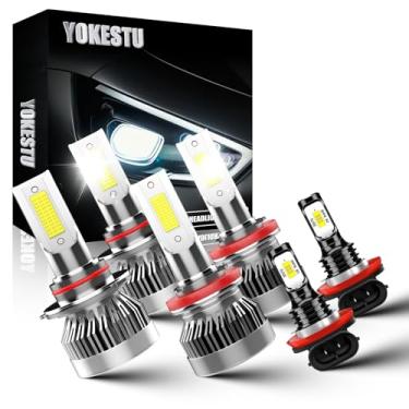 Imagem de YOKESTU Adequado para Toyota Venza 2009 2010 2011 2012 2013 2014 2015 2016 farol alto baixo e kit de lâmpadas de neblina 6500K, 600% de brilho, Plug and Play, pacote com 6