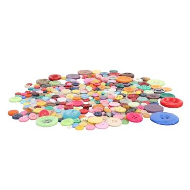 Imagem de HEEPDD Botões de Plástico de Cor e Tamanho de 2 e 4 Orifícios de Cor Redondos e Botões de Costura Coloridos Multifuncionais Acessórios de Roupas Práticas, de Costura Coloridos para Projetos de Artesanato NAN