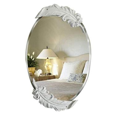 Imagem de Espelho de vestir para pendurar na parede espelho grande moldura oval dourada grande espelho de parede moderno estilo pastoral espelhos de maquiagem chique como corredor espelho de beleza de banheiro