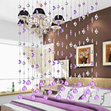 Imagem de Cortinas Cortina de Contas Decoração de Vidro Cristal Cortina de Porta Cortado Cortina Pendurada de Entrada, Uma Variedade de Estilos Tamanhos Personalizáveis (Cor: B, Tamanho: 100 x 120 cm)