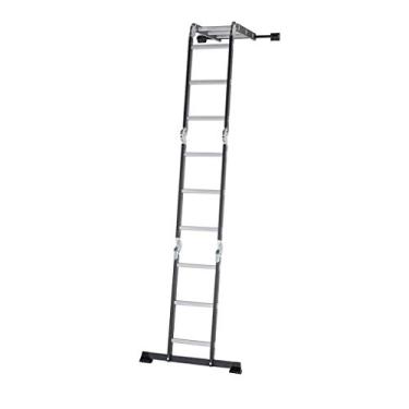 Imagem de Escadas telescópicas de alumínio leves e portáteis para construtor interno externo Projetor DIY 330 lbs/150 kg (tamanho: 4,7 m/15,4 pés) (3,7 m)