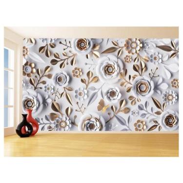 Imagem de Papel De Parede 3D Floral Textura Sala Flores 3,5M Xfl355 - Você Decor