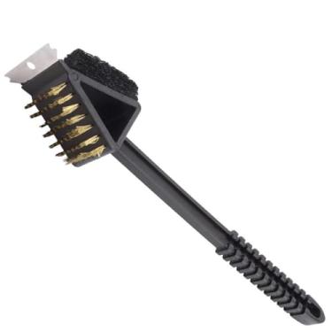 Imagem de Escova 3 em 1 Para Grelha E Churrasqueira - Cerdas De Aço, Bucha E Espatula