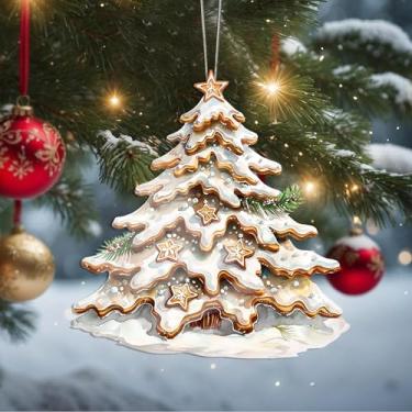 Imagem de Enfeites de Natal, árvore de cristal, enfeites de árvore de Natal feitos à mão, decoração de carro e casa - presentes de Natal, decoração de artesanato em acrílico, ideias de troca de presentes para