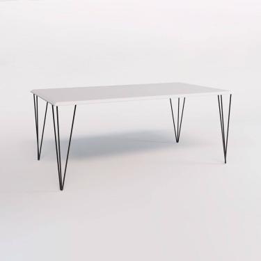 Imagem de Mesa Elen Tampo Retangular 150 X 90 Cm De Madeira Branco New Green