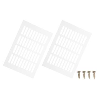 Imagem de PATIKIL 2 peças de tampa de ventilação de porta de 22 x 15 cm, capa de ventilação de grade de alumínio com parafusos de montagem para porta de teto de armário de guarda-roupa, branco
