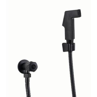 Imagem de Ducha Higienica Preto Fosco com Flexivel 120 e Registro 1/4 de Volta -