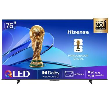 Imagem de Smart TV Hisense QLED 4K 75" Polegadas com Dolby Vision, Dolby Gaming, Alexa e Google - 75Q6QV