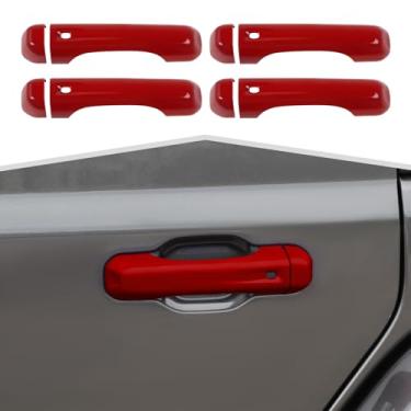 Imagem de Amayum Capa de maçaneta de porta externa adequada para Jeep Gladiator JT 2018+ acessórios externos, moldura de mão, acabamento externo, vermelha