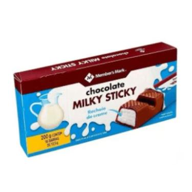 Imagem de Chocolate ao leite milky sticky members mark 200g  cremoso, macio e ir