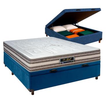 Imagem de Cama Box Bau Blindado Casal + Colchão Molas Ensacadas Legriff Sankonfort