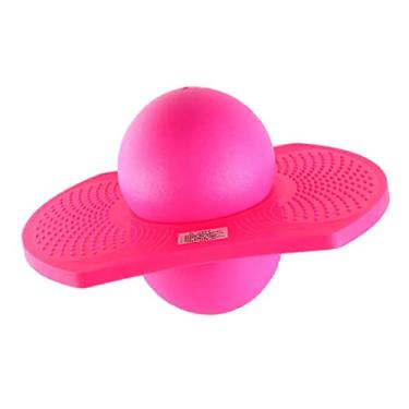 Imagem de barenx Prancha de equilíbrio de espaço interno e externo infantil pulando bola de pogo pulando playground esportes exercício fitness brinquedo - rosa vermelha