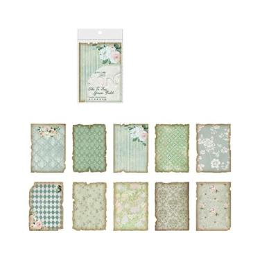 Imagem de 30 folhas de papel decorativo estilo pastoral envelhecido com bordas irregulares em tom quente para planejador, diário, camada de base, colagem, artesanato