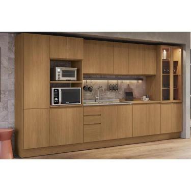 Imagem de Kit Cozinha Modulada 8 Peças Ciela 2 Aéreos + 2 Balcões+3paneleiros + 1 Complemento C8p78 Canela