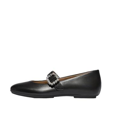 Imagem de Fitflop Sapato feminino Delicato Crystal Buckle Couro Mary Jane, preto, 37 EU Schmal