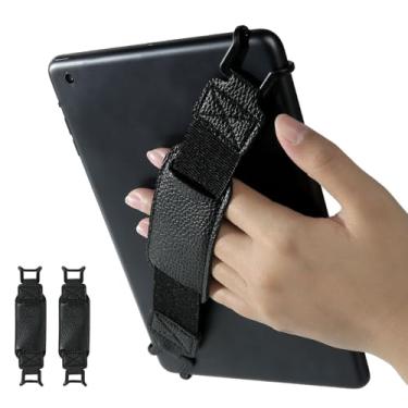 Imagem de KEVANCHO 2 alças elásticas de mão para Kindle e tablets, suporte seguro com uma mão para leitor de 15 a 20 cm, antiderrapante, leve, ajuste confortável (preto)