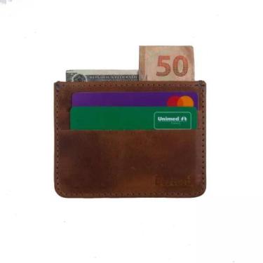 Imagem de Carteira Masculina Bertoni Ultra Slim Couro Legítimo Compacto, Horse c