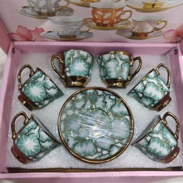 Imagem de Xícara de café kit com 12 peças de Cerâmica em porcelana1(Verde xu130)