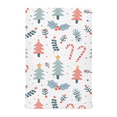 Imagem de Wassud Jogo de lençol fofo de Natal para berço de berço respirável para meninos e meninas, neutro, 71 x 132 cm