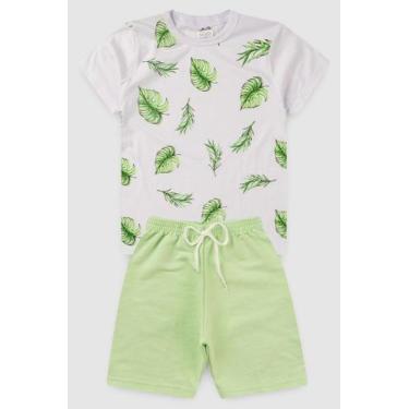 Imagem de Conjunto Infantil Menino Folhas Gody, Branco, 8