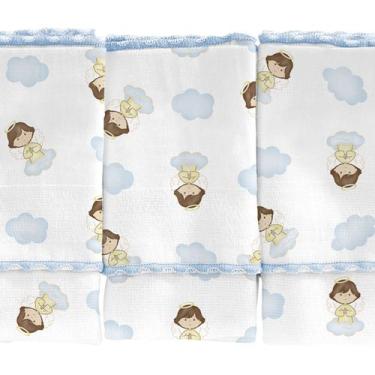 Imagem de Pano de Boca para Bebê 34 cm x 40 cm 3 Unidades - Anjinho da Guarda, M