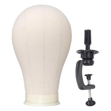 Imagem de oshhni Cabeça de manequim para exibição de perucas, multifuncional, 56 cm (22 polegadas), com suporte para mesa.