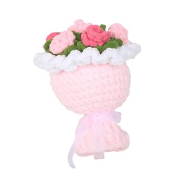 Imagem de XLWLLNJ Buquê de flores tricotadas - Presente de Dia dos Namorados para namorada, mãe ou professora, Rosa