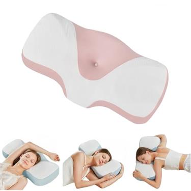 Imagem de Aylashine Travesseiro cervical para dormindo de recife de dor, travesseiros de espuma de memória, travesseiro ergonômico ortopédico de suporte cervical para pescoço, para dorminhocos laterais, costas