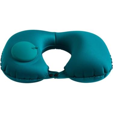 Imagem de Travesseiro de Viagem Leve Pescoço Inflação Rápida Alivio Fadiga Cervical em Forma U Inflável Manual Super Macio e Confortável para Escritório Dirigir Soneca