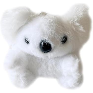 Imagem de SGVAHY Capa peluda para AirPods 4, desenho engraçado 3D fofo desenho de pelúcia coala branco macio quente capa fofa chaveiro capa protetora anti-queda mulheres meninas