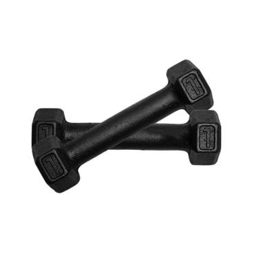 Imagem de Kit 2 Halter Sextavado Pintado 1Kg Academia Treino Ferro