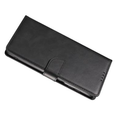 Imagem de Jiawu Capa Carteira para Telefone S25 Ultra à Prova de Choque Com Suporte para Cartão para Mulheres Imitação de Couro (Preto)