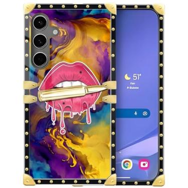 Imagem de WANKBLC Capa compatível com Samsung Galaxy S24 Plus S25 Plus, decoração dourada de luxo para meninas, mulheres, TPU macio, à prova de choque, capa rígida de policarbonato