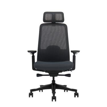 Imagem de Cadeira De Escritório Ergonômica ZARUUS VEGA ZR Apoio de Pescoço e de Braços com Ajuste Encosto Inclinação Malha Preta